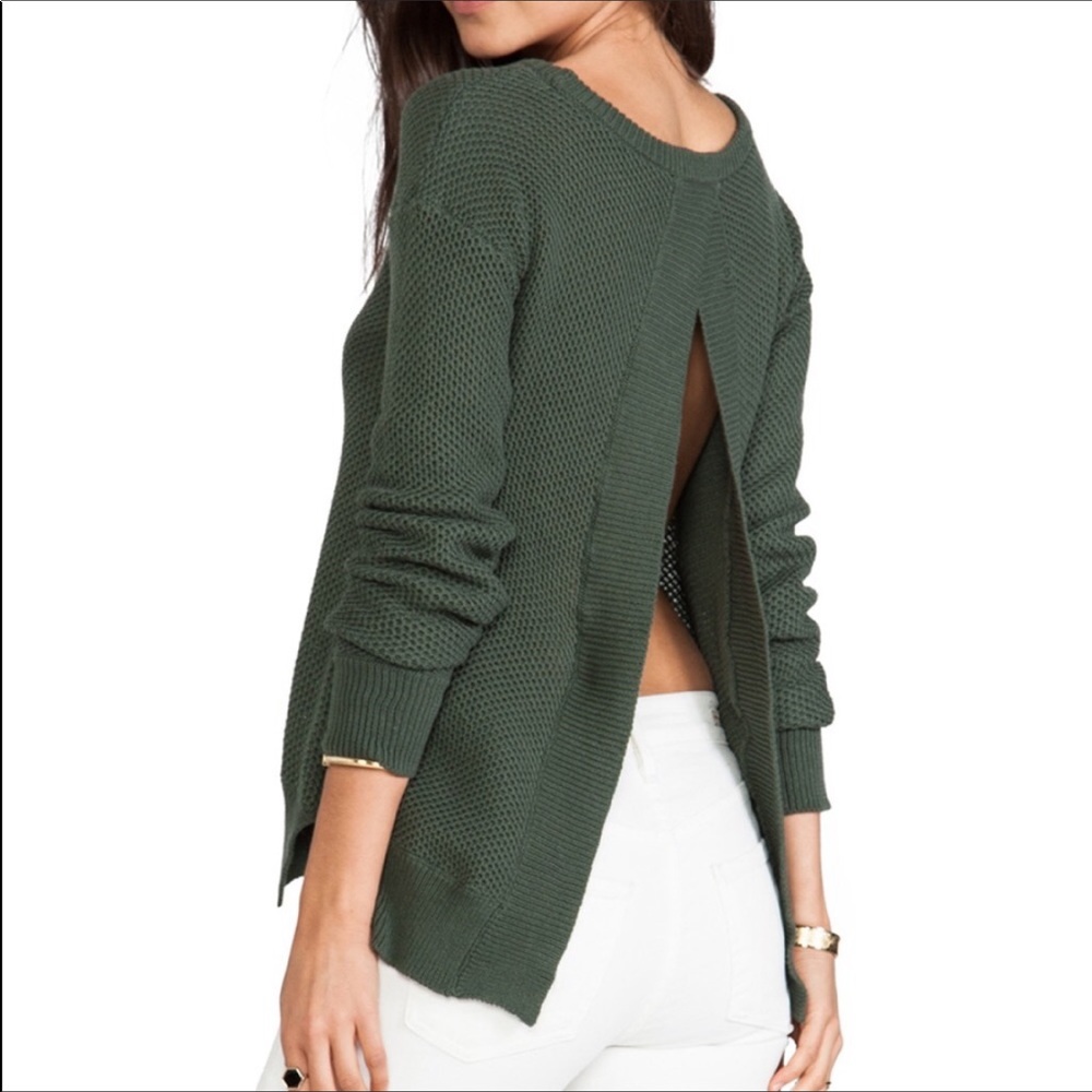 Open Back Crew Neck Sweater